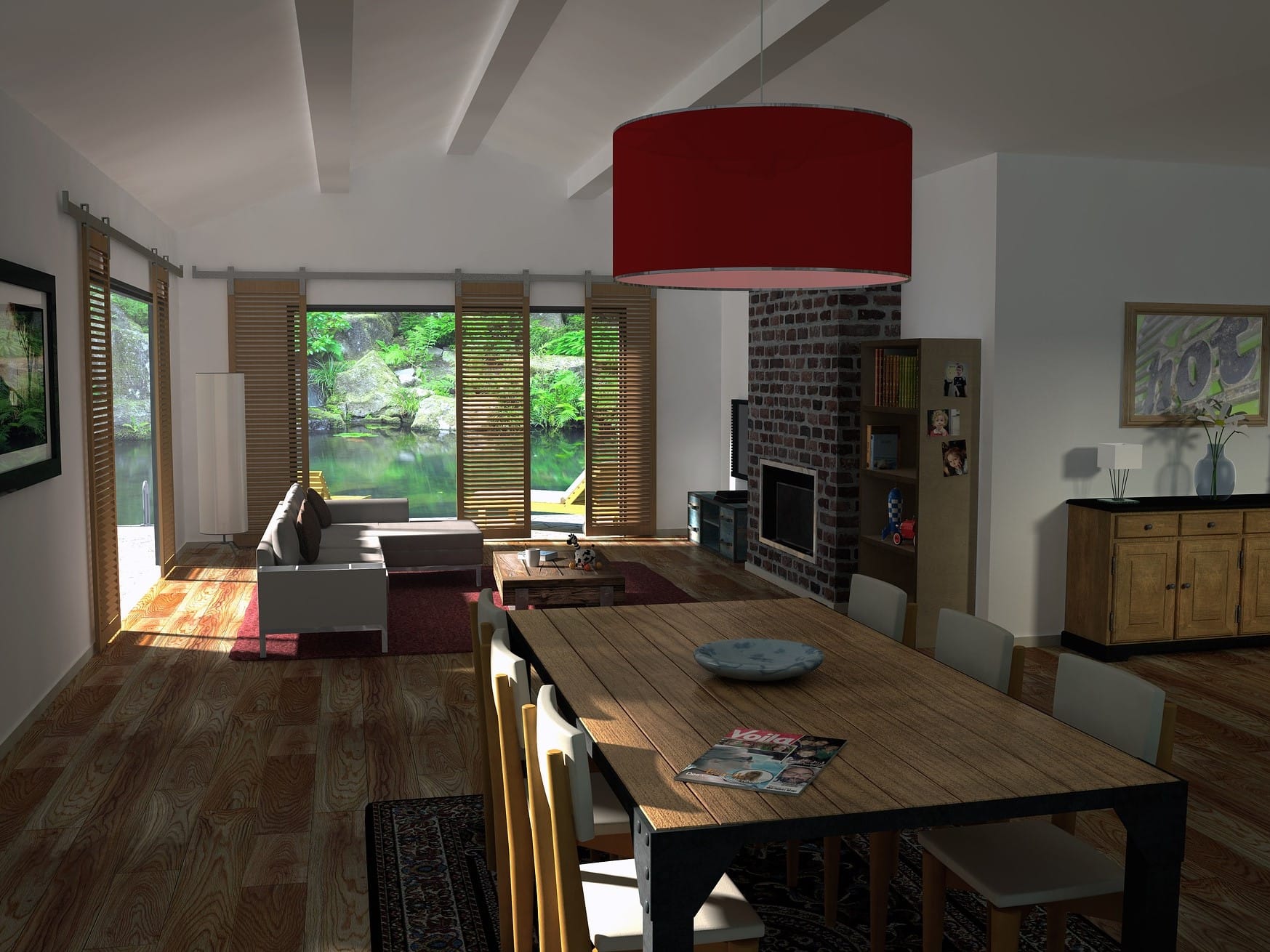 Living room vue sur rivière